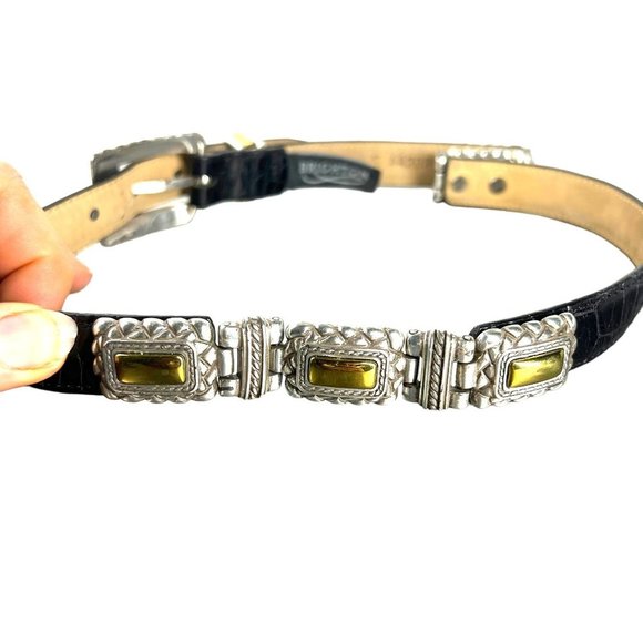 Brighton Black Alligator Embossed Genuine Leather Belt Small main image 6